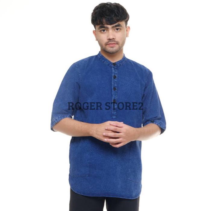 ROGER STORE Koko Pakistan M L XXL-lengan 3/4 Baju Muslim Pria Dewasa Simpel dan Termurah!!