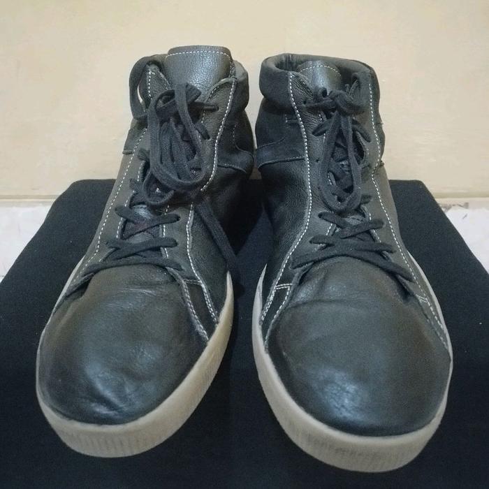 Sepatu Softiros Leather Hitam Mid Size 46 Insole 30 Original Second