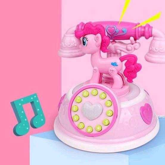 Ready Telephone YD3 kuda poy Mainan Anak Perempuan Telepon Little Pony Unicorn Telephon  Telepon Tel