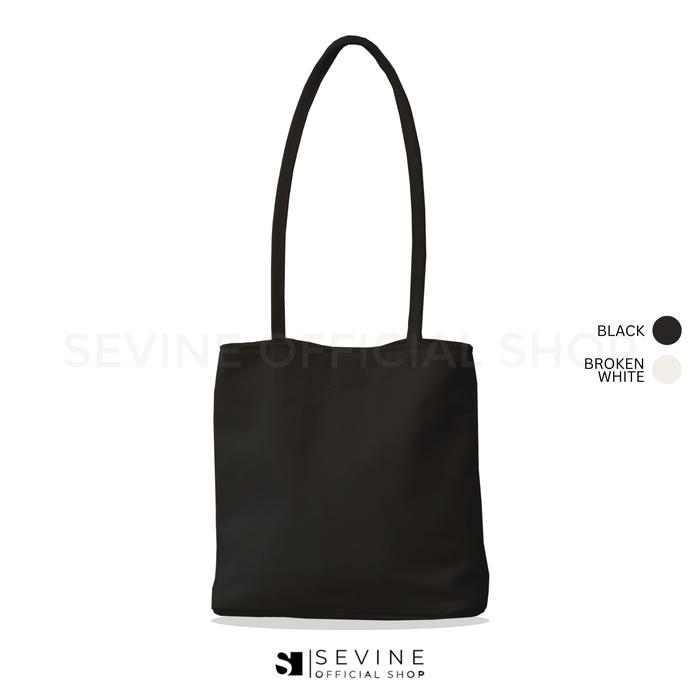 Sevine Anya Shoulder Bag Polos - Tas Bahu Tote Bag Cewek Wanita Totebag Simpel Elegan Warna Hitam Br