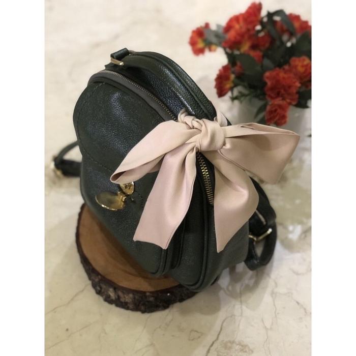 Scarf Mini Leher Korea / Syal / Bandana / Ikat Rambut Pita Aksesoris Tas - Warna Polos Metallic Gree