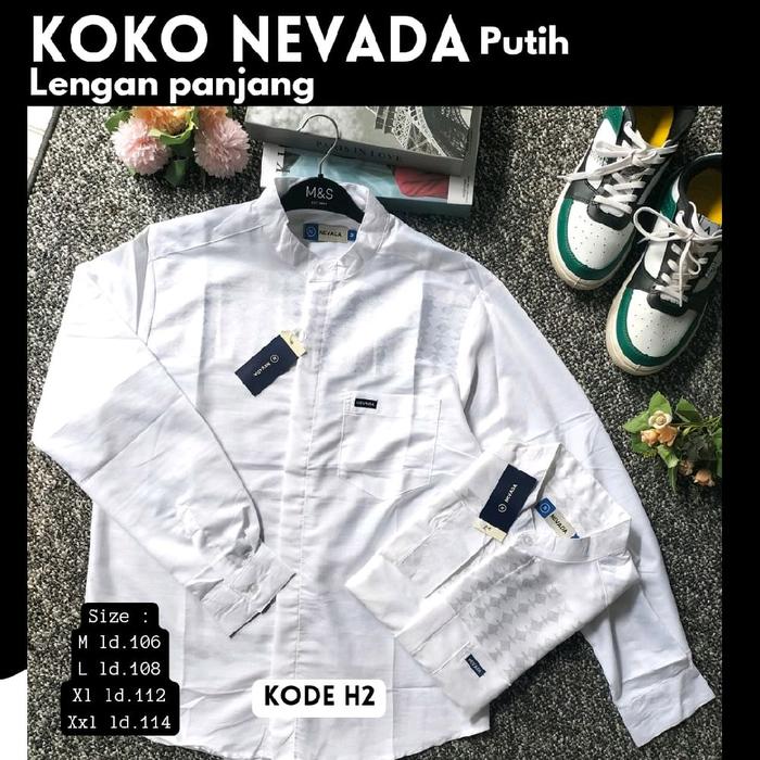 kemeja koko nevada lengan panjang pria dewasa