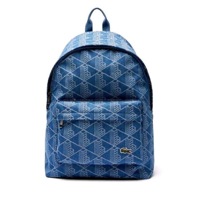 Lacoste Unisex Neocroc Jacquard Motif Backpack Original Tas Ransel Pria / Wanita - Blue