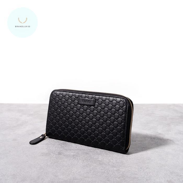 GUCCI GUCCISSIMA ZIP AROUND WALLET BLACK