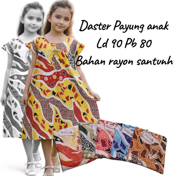 Daster Payung Anak Bahan Rayon Santung LD90-PB80 Harga 25Rb An Desain Cantik dan Nyaman untuk Anak