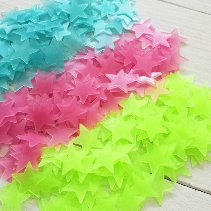 AliMaMa - (ISI 100 PCS) BINTANG GLOW IN THE DARK - Star Wall Sticker - Stiker Dinding Murah Lampu