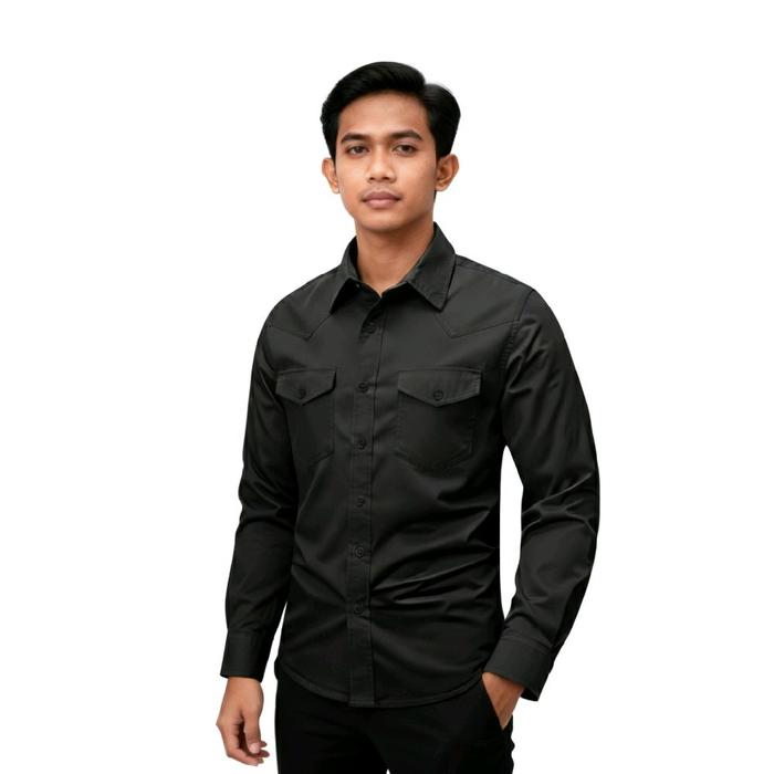 Kemeja PDH Panjang Pria Model Pecah Pola - Bahan Baby Canvas Premium