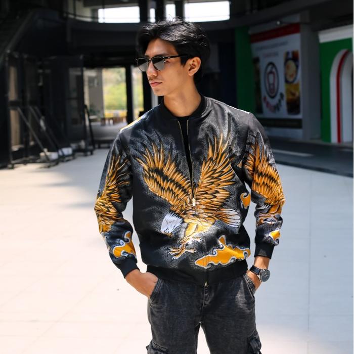 Jaket Batik Motif Burung Garuda Indonesia premium series Pria