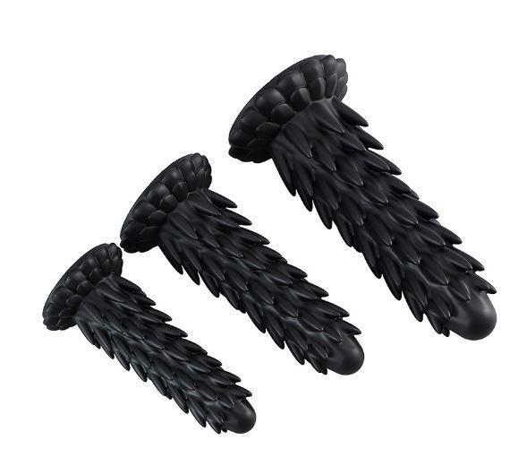 KERUDUNG TERLARIS D896 Silicon silikon JUMBO anal plug Bergerigi panjang 16 cm HITAM prostat massage