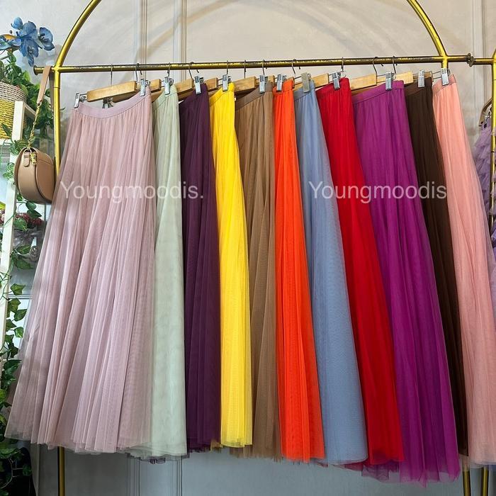 Youngmoodis pelangi rok tutu import