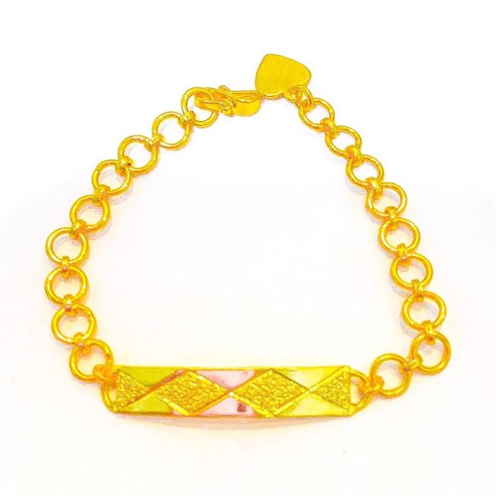 gelang plat viral Lapis Emas 24krt Crum Emas Muda 18gram gelang Cewek Replika Premium Gold