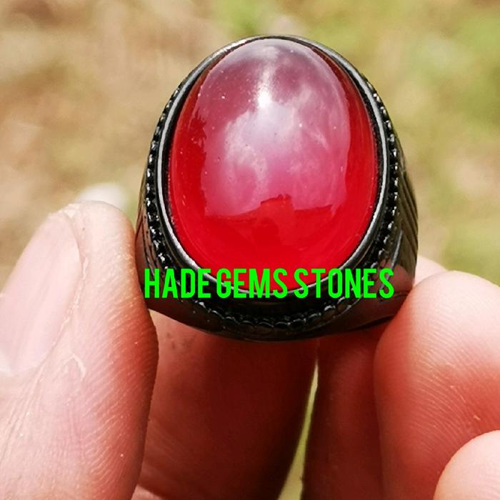 Cincin Titanium Batu Red Baron Pacitan 15x20 - Rings