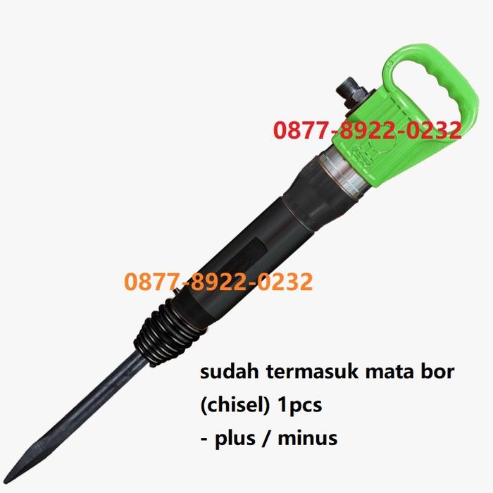 Jack Hammer Pneumatic Drill Pick Breaker Mesin Bor Bobok Angin Beton G10 + Mata bor 1pcs