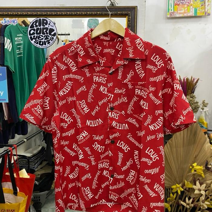 Kemeja open collar Louis vuitton hawaiian shirt