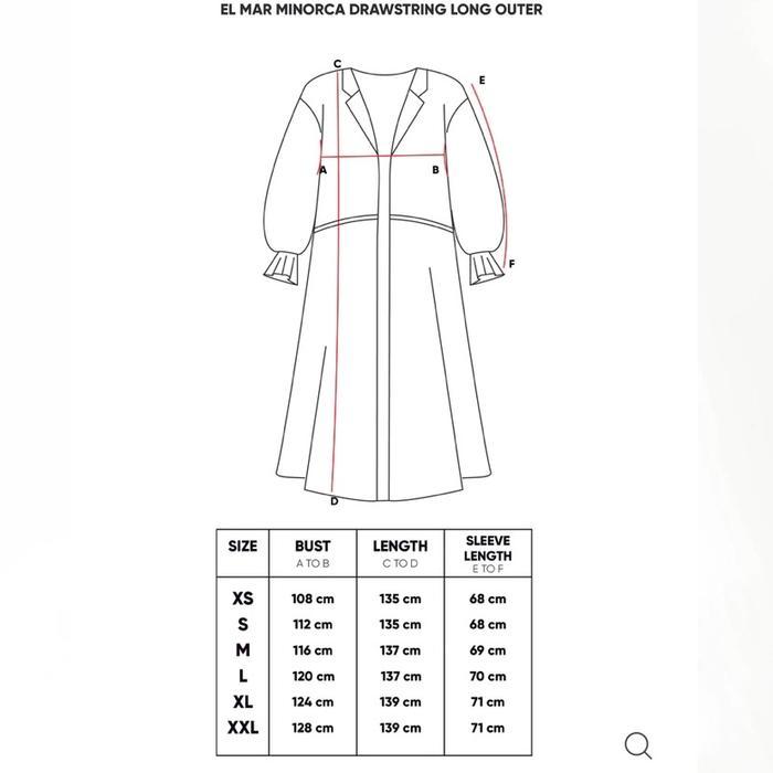 El Mar Minorca Drawstring Long Outer | Wrap Long Outer | Jacquard Outer Benang Jarum