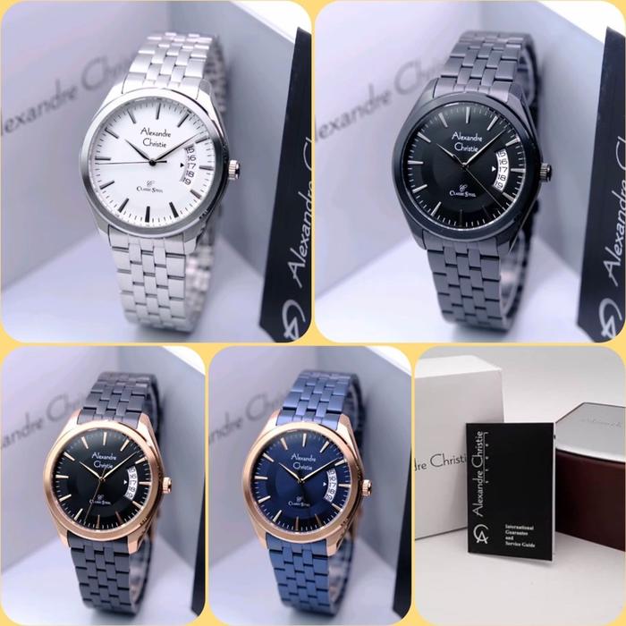Jam Tangan Pria Alexandre Christie AC 8674 MD / AC8674 / 8674 Original Analog Stainless Steel Garans