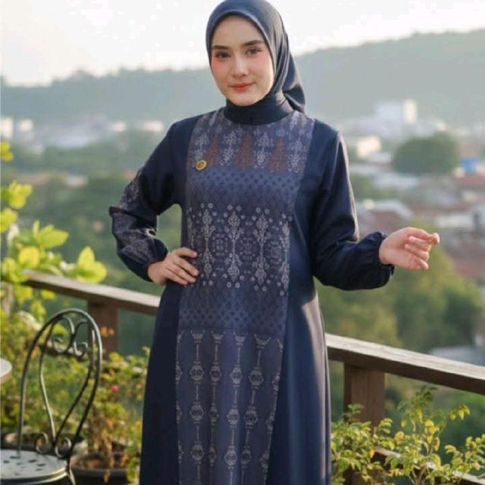 Savana navy gamis by Marema Zalifa