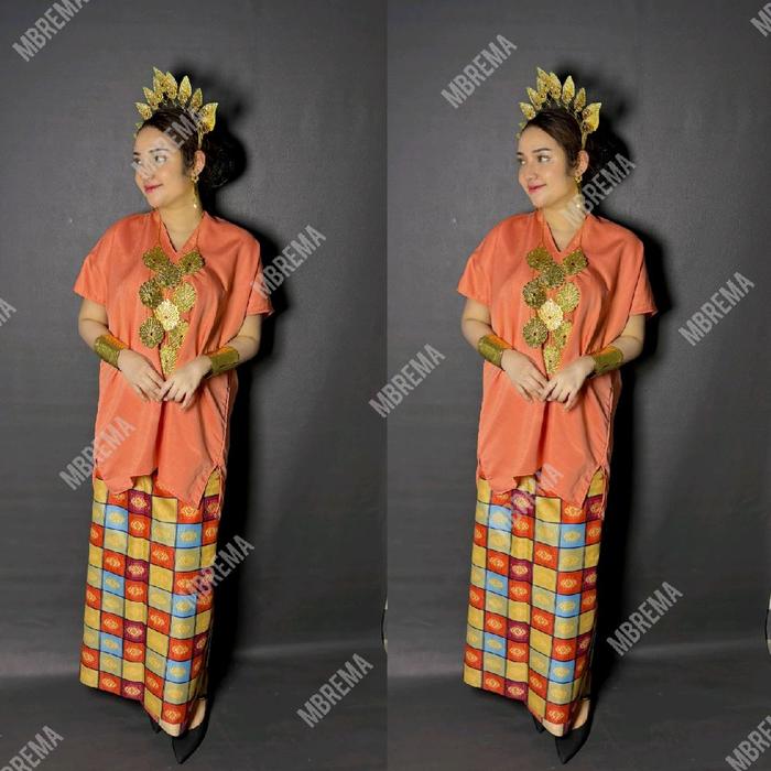 Baju Bodo Tokko Organza Polos Model Segiempat Klasik Bugis Makassar Mandar Toraja Seragam Pesta Dewa