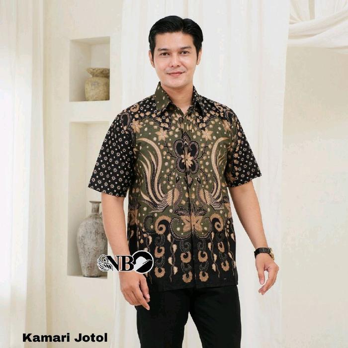 atasan hem batik pria katun premium lengan pendek nyaman dipakai Motif Kemeja Baju priaburgundy Abst