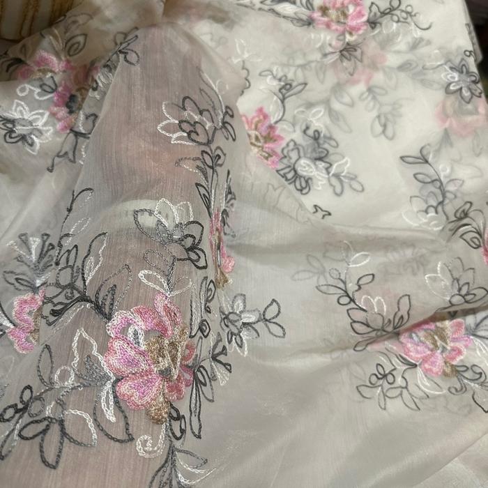 Sutra tencel Bordir ukuran kain 1,4 x 1,5 m Mewah