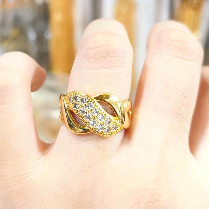 Cincin Wanita Dewasa Xuping Emas Jumbo Model Mata Zicron