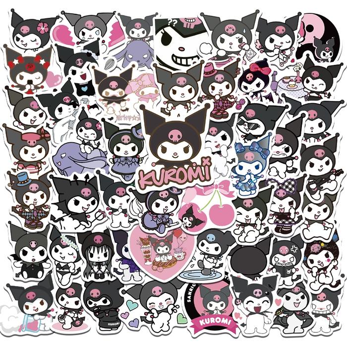 [50Pcs]Stiker Lucu Kawaii Stiker Kuromi Stiker Anime Decal Vinyl Stiker Anti Air- Sticker Aesthetic 