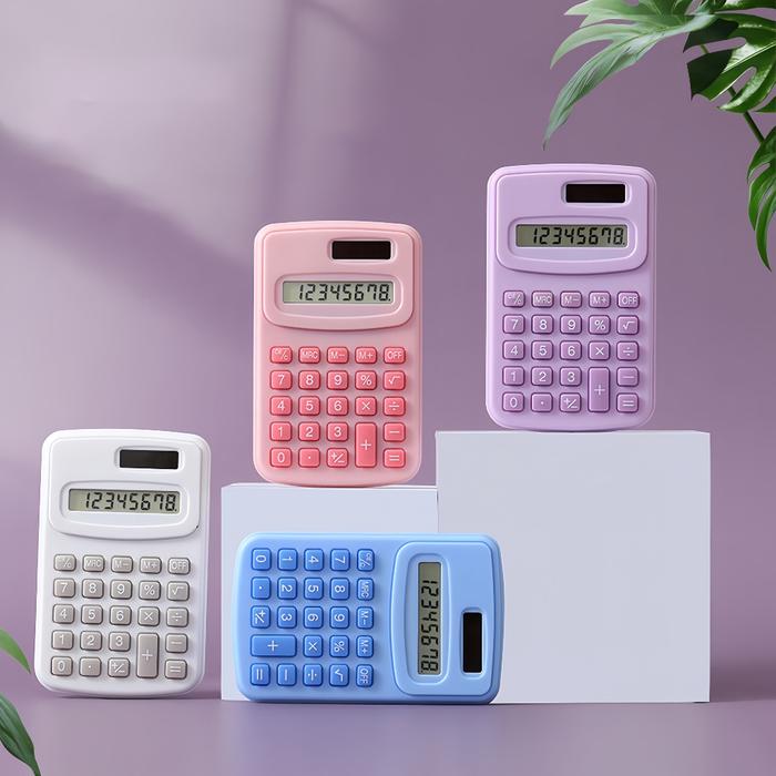 Kalkulator Mini 8 Digit, Ukuran Saku, Warna-Warna Lucu