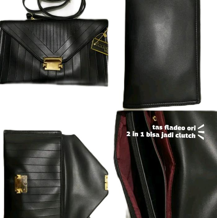 Tas Selempang Wanita Fladeo Original - Hitam Elegan (Preloved Like New/Nominus) - Bisa Jadi Clutch C