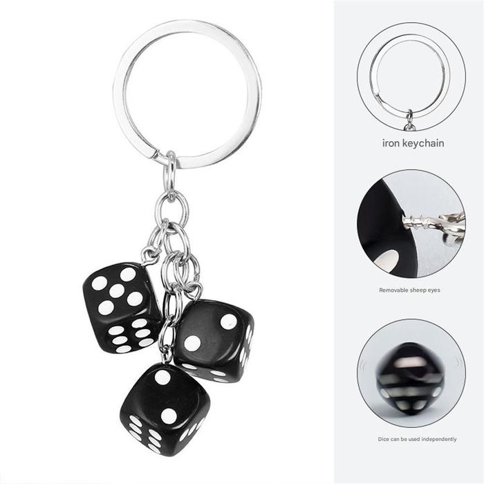 Keychain Resin Bentuk Dadu Lucu – Gantungan Tas & Hadiah Unik