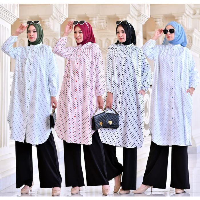 TUNIK KATUN JEPANG/ BAJU WANITA MUSLIM/ WARNA FASHION/ GROSIR TANAH ABANG