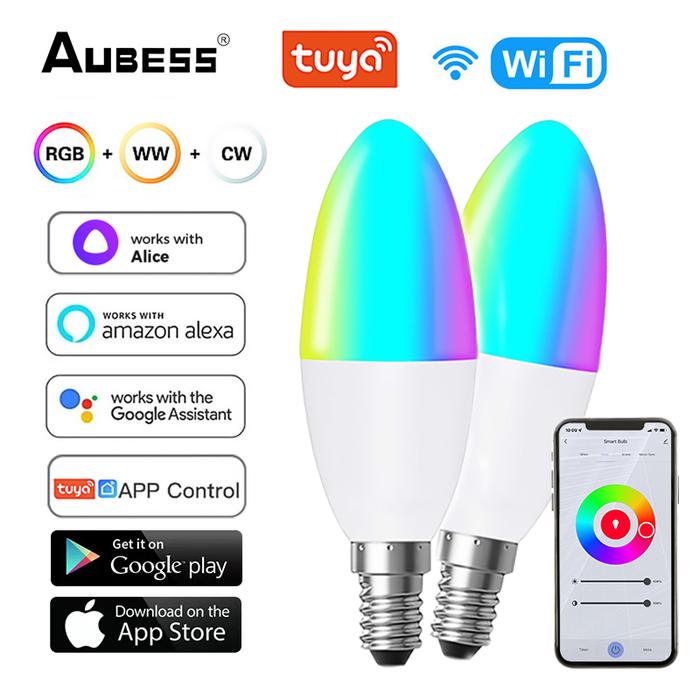 Tuya Wifi Smart Light Bulb RGB LED Light Bulb Indooor RGB Dimmable