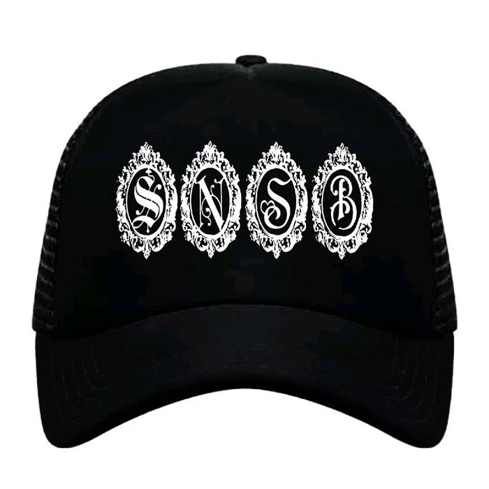 Trucker Hat Snsb Logo Black - Topi model baseball Logo snsb Topi model jaring/ Topi keren pria wanit