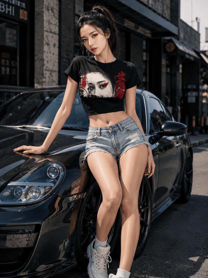 Crop Top Geisha Kaos Wanita Katun Premium
