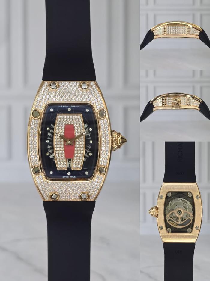 JAM TANGAN RM007 Ladys/Moissanite Diamond Automatic - Black
