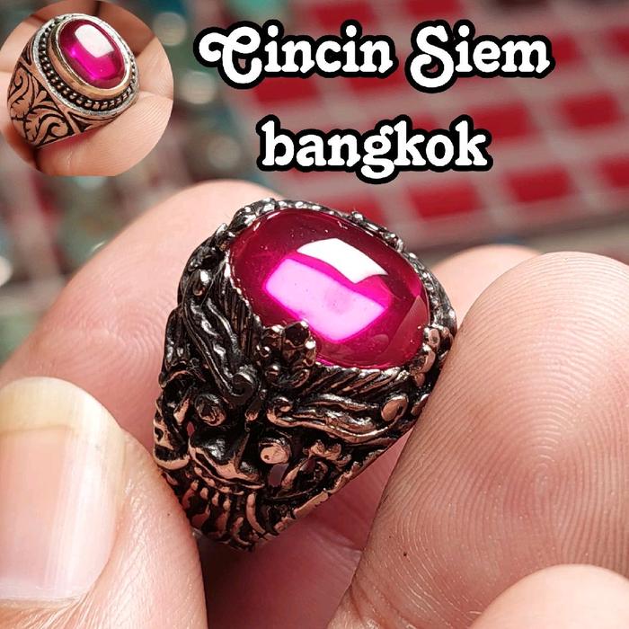 Cincin batu merah siam bangkok cincin akik pria wanita terlaris