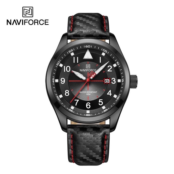 Navi Force Original Jam Tangan Pria Analog Tahan Air Quartz  Movement NF 8022 B/R Jam Tangan Modern 
