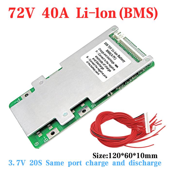 72V 40A 20S lithium battery BMS protection board 3.7V same port 72V