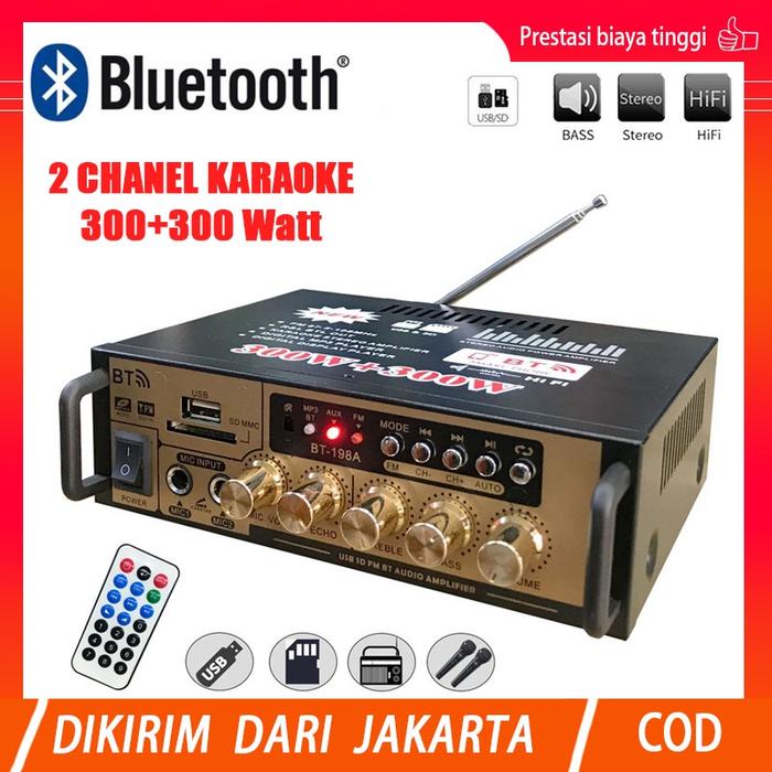 600W BT-198E Amplifier Karaoke Bluetooth Power Amplifier Power Amplifier Wireless Bluetooth Kerndy B