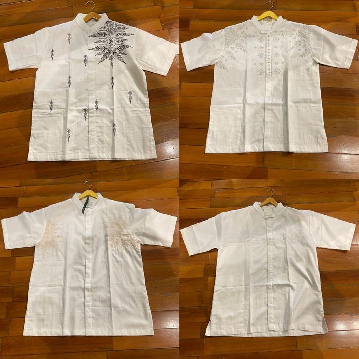 Hem Koko Katun Bordir by Dian Pelangi ORIGINAL Baju Kemeja Gamis Pria Casual Formal Ibadah Sholat Le