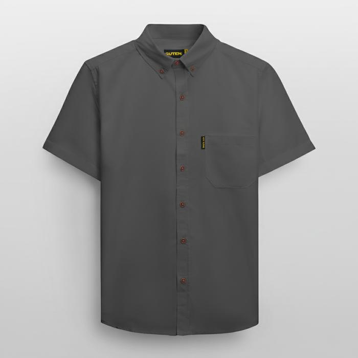 Guteninc Kemeja Lengan Pendek Pria Dustin Grey