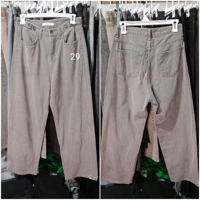 Jeans Gombrang celana warna abu-retro (Unisex)pria dan wanita dgn  Kualitas Premium,  menemani diset