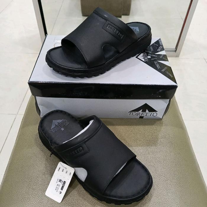 sandal toreto kulit asli dengan sol tapak tebal nyaman pakai
