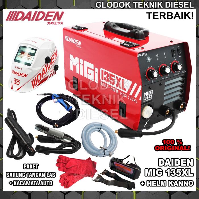 DAIDEN Mesin Las CO2 MIGi MIG 135 XL 5 KG MMA MIG135 WELDING CO 2 GASLESS 5KG