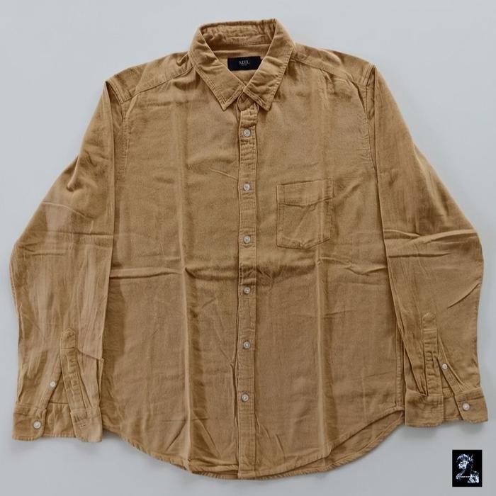 Flannel Shirt - Azul Sz M fit L Basic Pattern Atasan Kemeja Lengan Panjang Casual Pria Wanita Motif