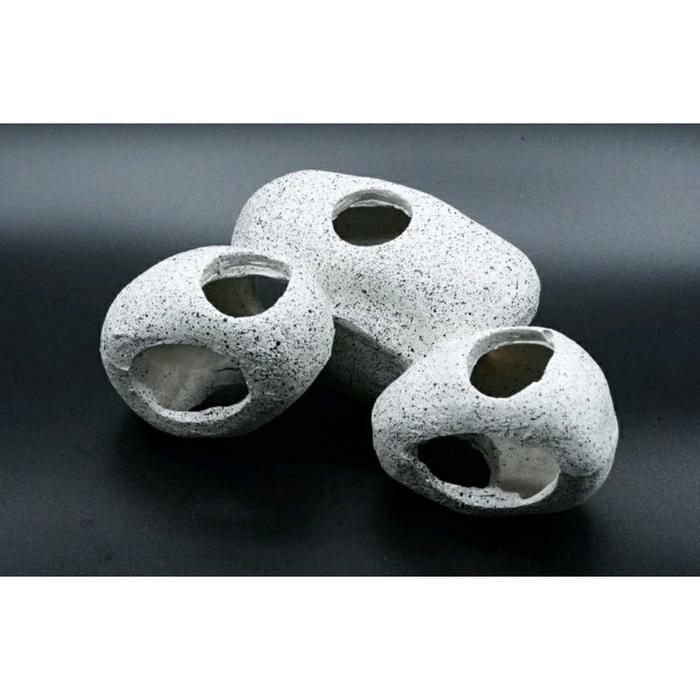 Hiasan Dekorasi Akuarium Aquarium Aquaspace Pleco Rumah Ikan Batu Chiclid Shelter - 9 Lubang - Tempa