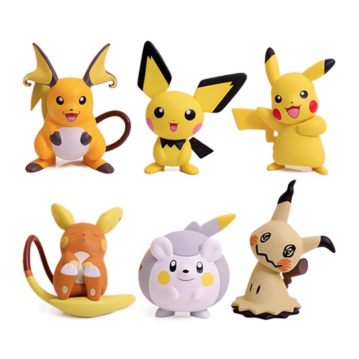 Pokemon Kawaii Pikachu Alolan Raichu Mimikyu Togedemaru Pichu Action