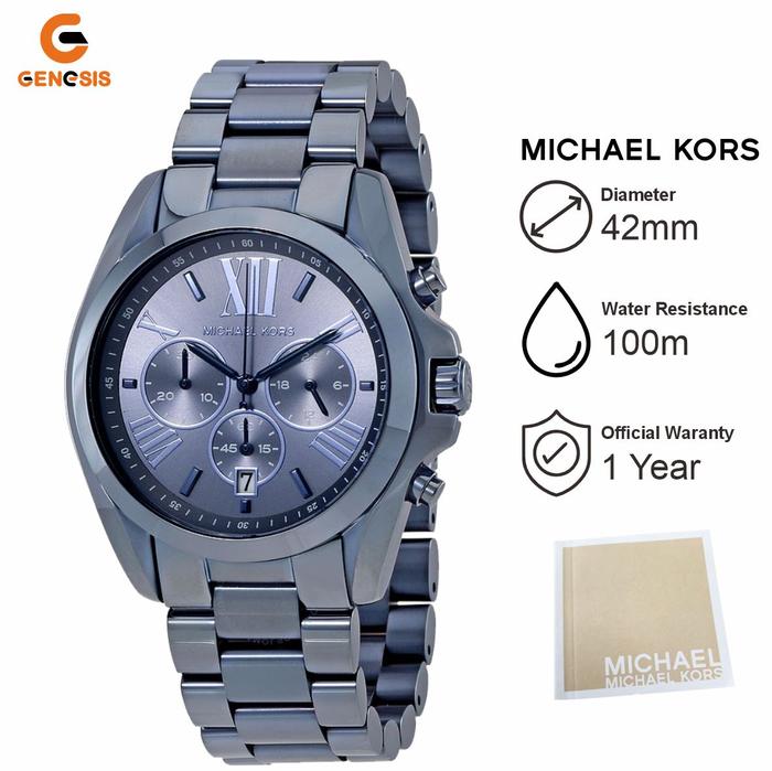 Jam Tangan Wanita MK6248 Chronograph Blue Dial Blue Stainless Steel Strap