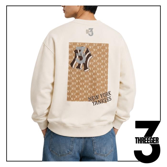 MLB NY Yankees Monotive Sweatshirt Ivory Original / Sweatshirt MLB Authentic
