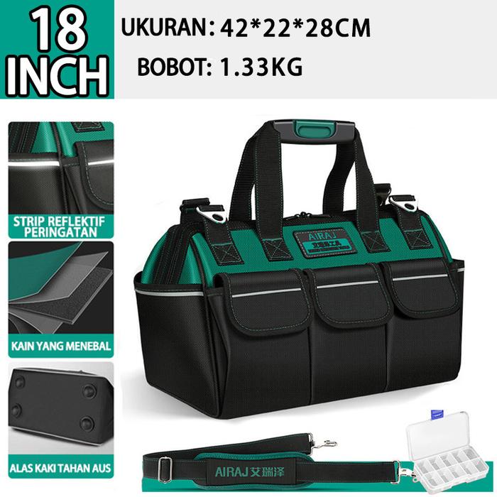 Tool Boxes / tas perkakas / Tool Bag / 18Inch Kain Oxford Tebal Tas Alat Perkakas Kuat Tas Perkakas