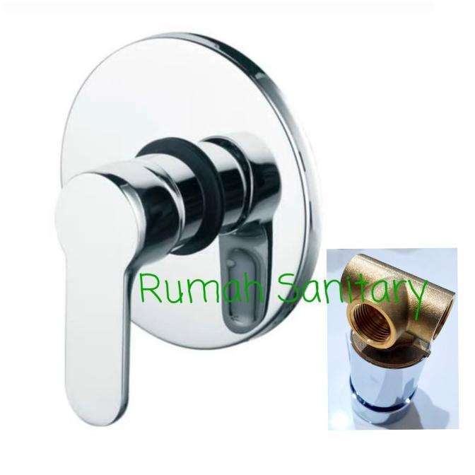 (Cooger) Stop Kran Tanam Panas Dingin Kuningan / Kran Shower Mixer Tanam Tembok